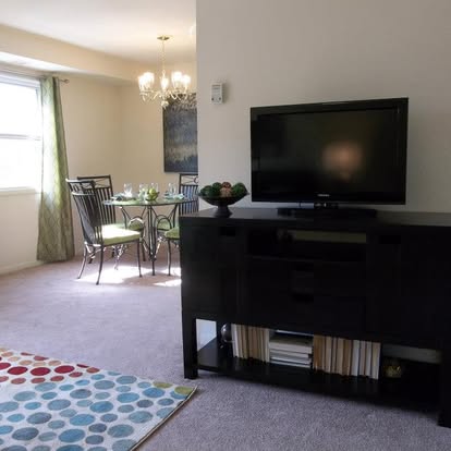 A designed living and dining space